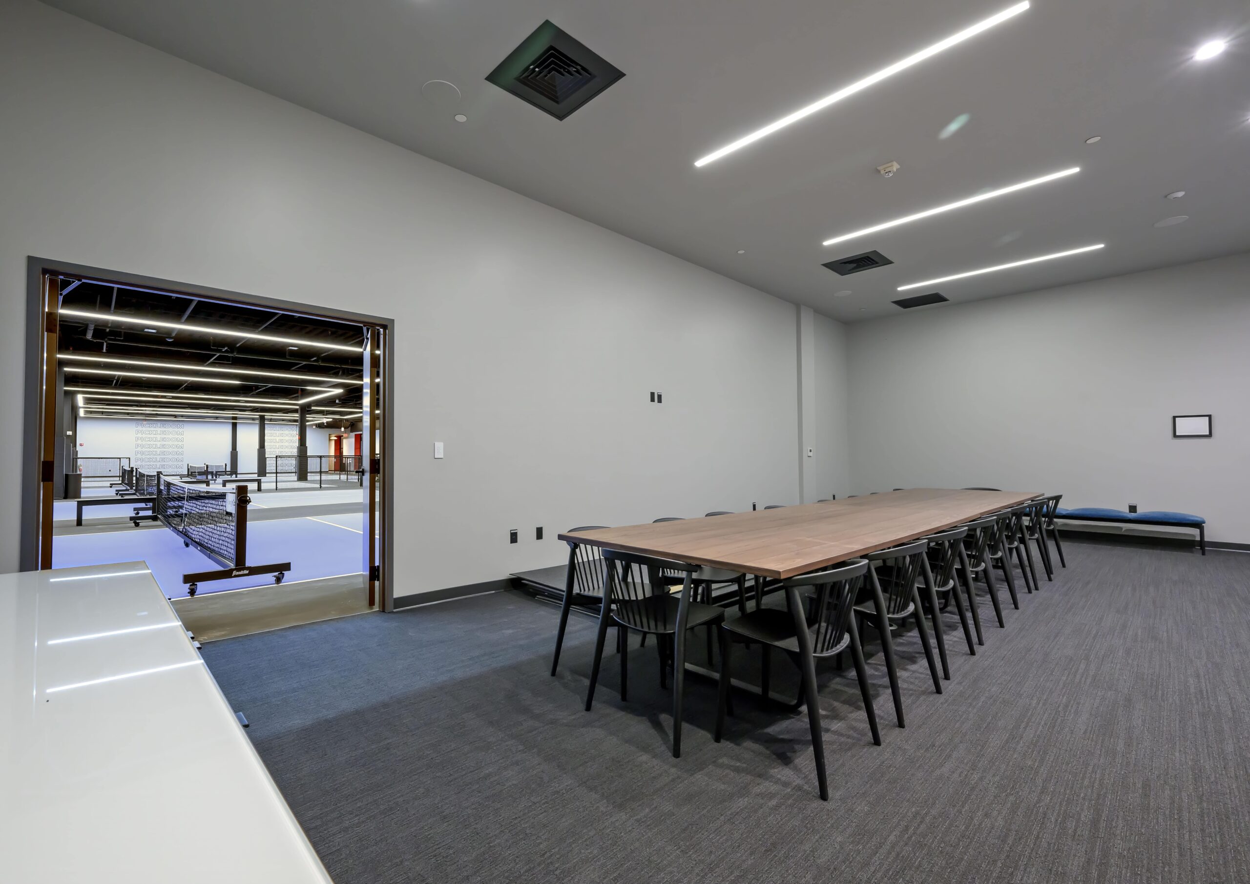 Bosse Board room interior with a long board table and chairs